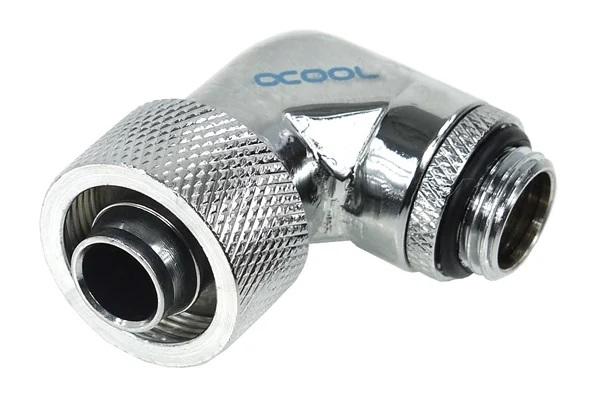 Компресионен фитинг Alphacool, 16/10 - G1/4, 90°, Въртящ се, Хром 1