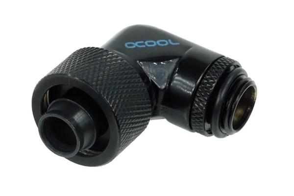 Компресионен фитинг Alphacool, 16/10 - G1/4, 90°, Въртящ се, Черен мат 1