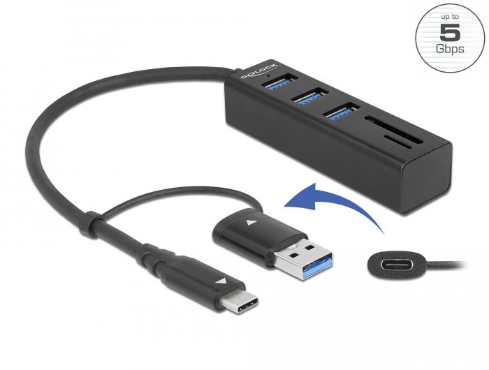 USB Хъб, 3 порта, DELOCK-63859 1