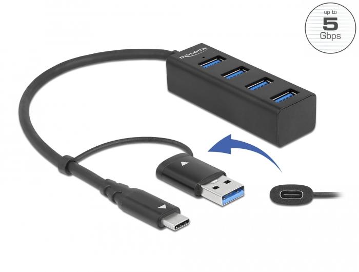 USB хъб, 4 порта, DELOCK-63828 1