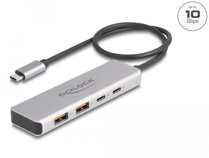 USB хъб Delock 64230, USB-C - 2 x USB-C, 2 x USB-A, 10 Gbps 1