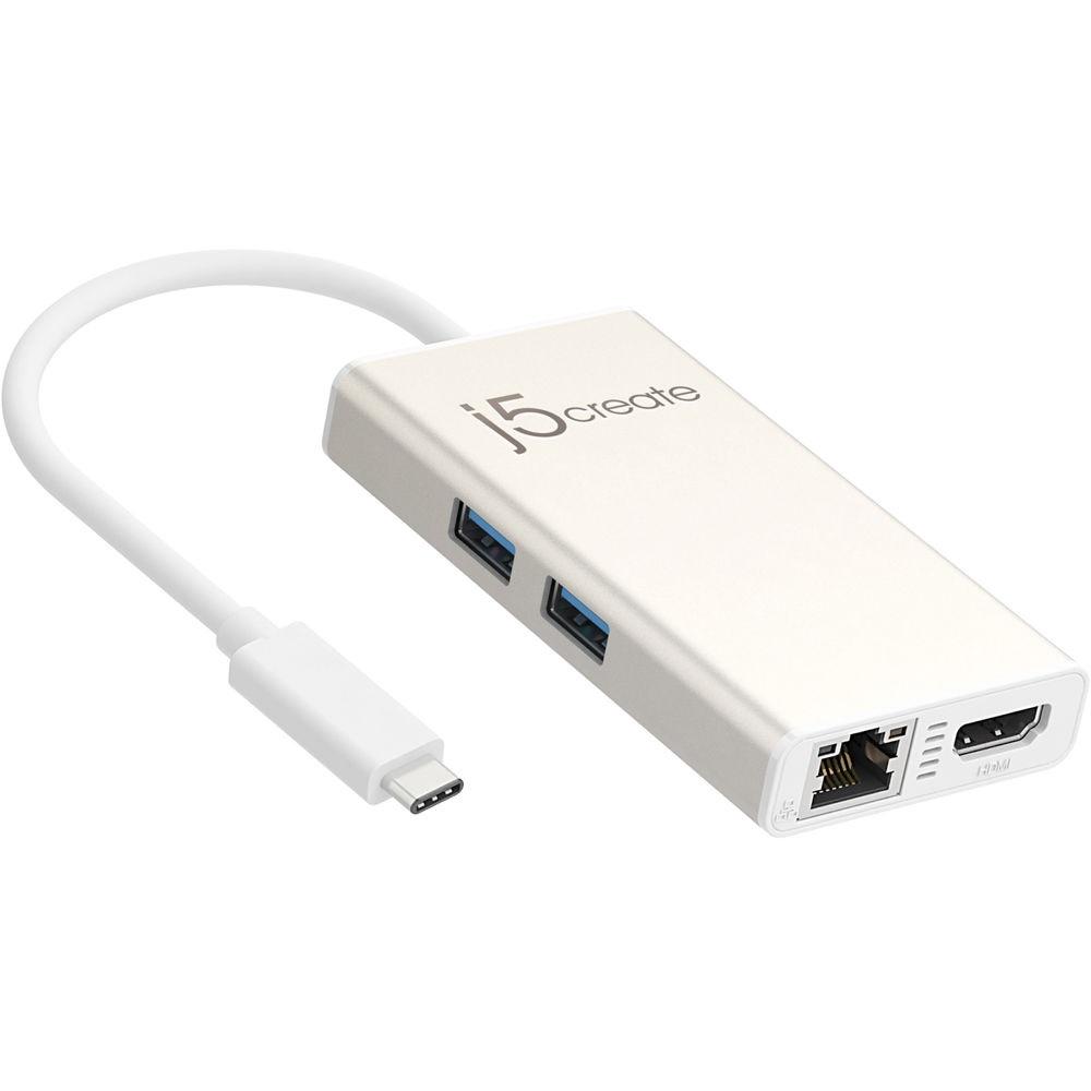 Мултипортов USB-C адаптер j5Create JCA374, HDMI, Ethernet, USB 3.0 хъб, PD 2.0 1