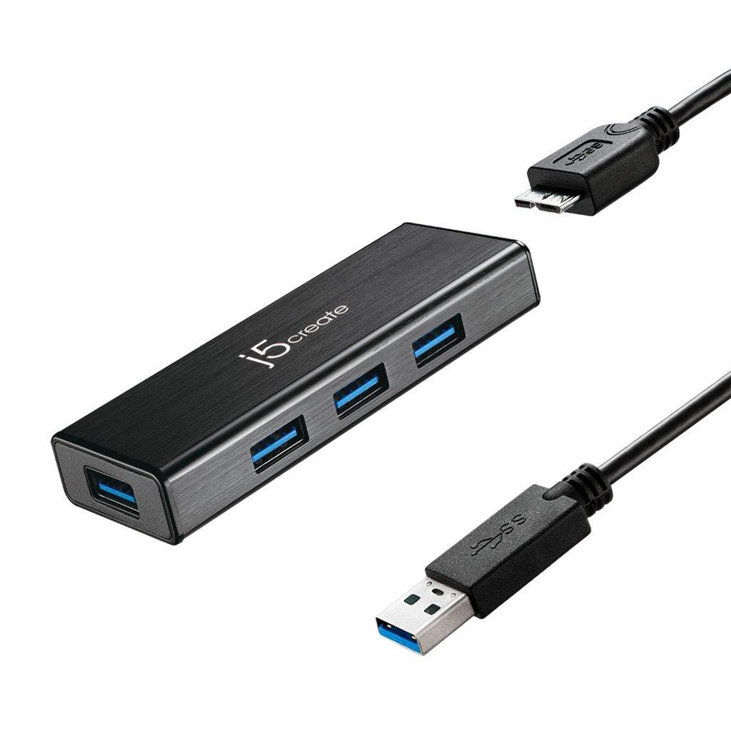 Хъб 4-портов J5 Create JUH340, USB 3.0, 1:4, Черен  1