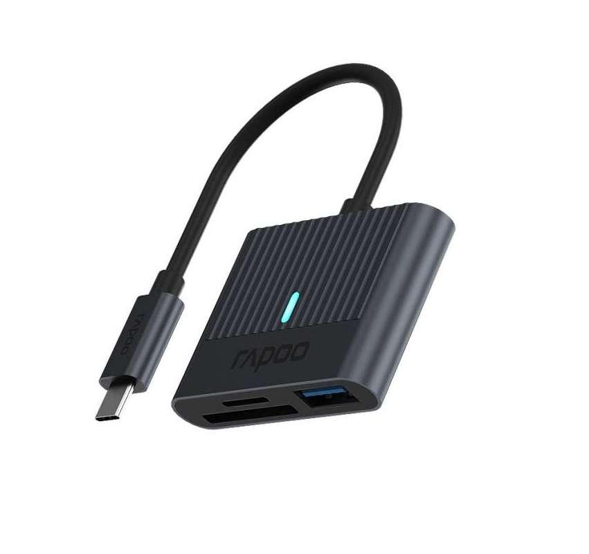 Четец на смарт карти Rapoo UCR-3001, USB-C, Черен 1