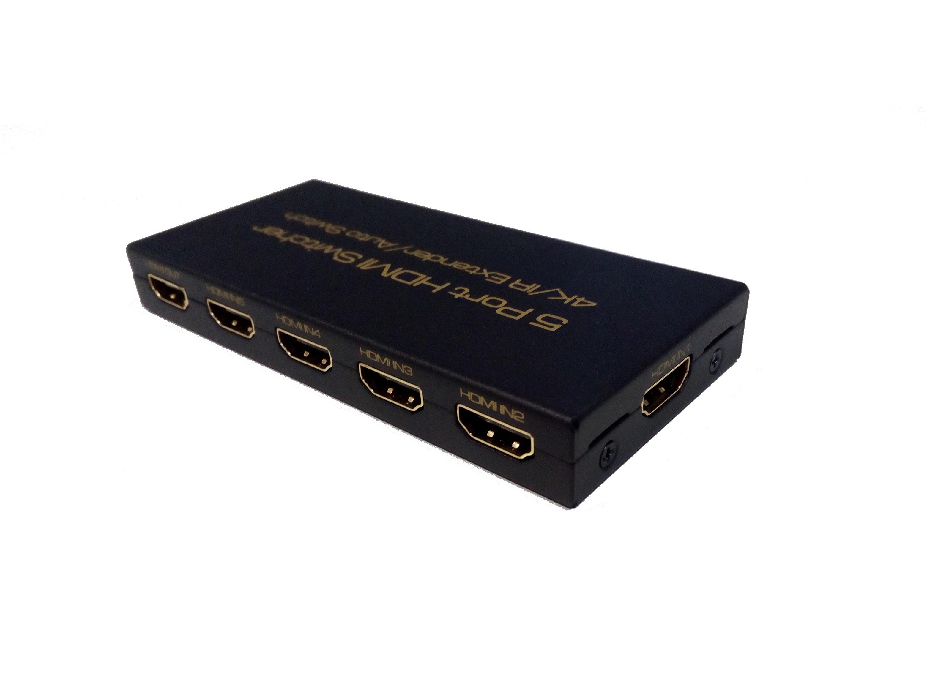 Автоматичен превключвател ESTILLO, HDMI switch, 5/1 x HDMI1.4, 5 входа 1 изход, Черен 1