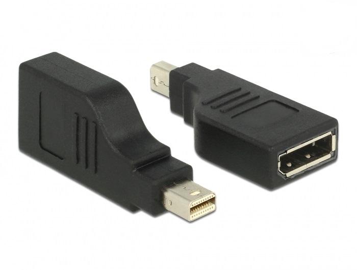 Адаптер Delock, mini DisplayPort 1.2 мъжко - DisplayPort женско, 4K, 90° 1