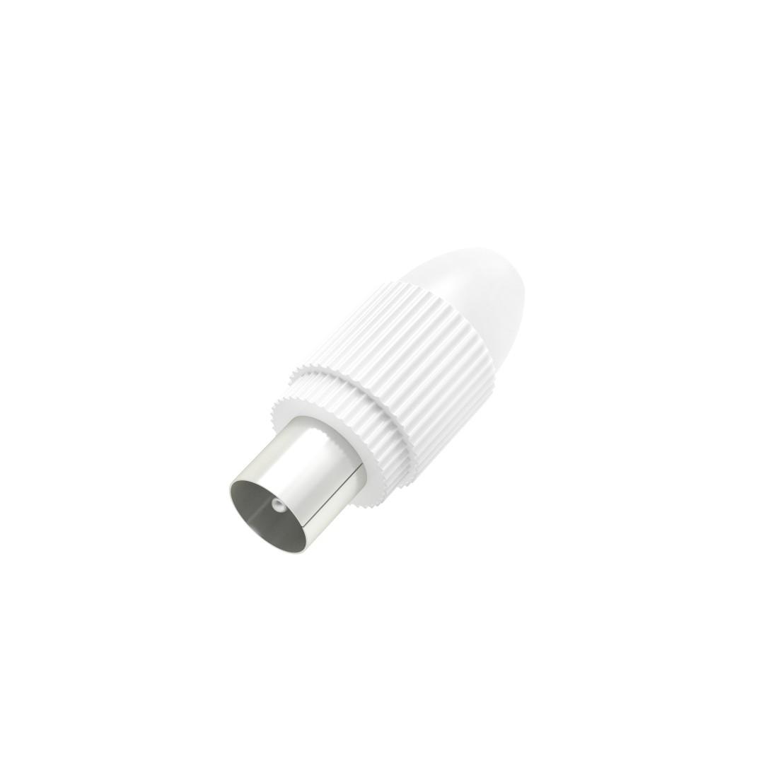 Антенен конектор HAMA Coax plug, Коаксиален мъжко, Бял 1