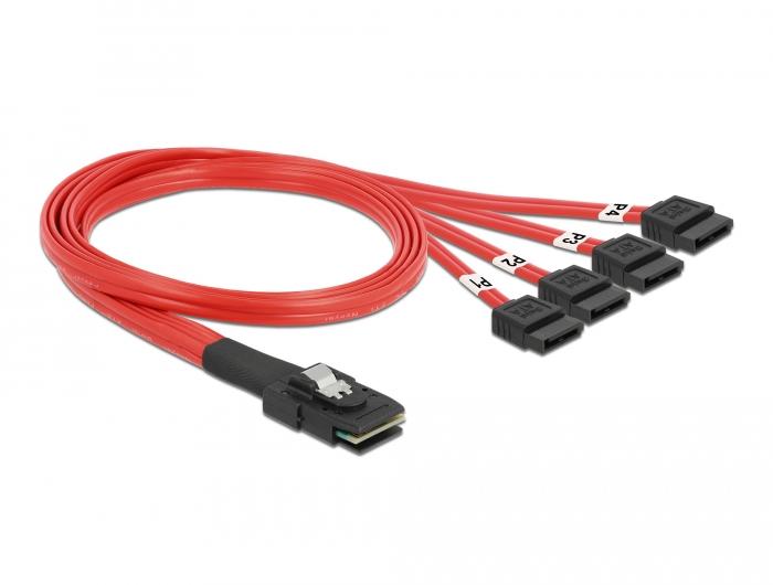 Интерфейсен кабел DeLock, Mini SAS SFF-8087 > 4 x SATA 7 pin, 0.5 m 1