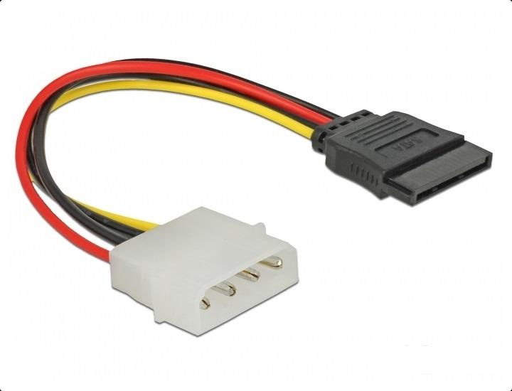 Кабел DeLock Molex 4 pin към SATA 15 pin, 12 cm 1