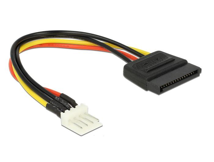 Кабел Delock Power Cable, SATA 15 pin receptacle - 4 pin floppy male, 15 см 1