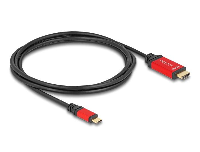 Кабел Delock USB-C - HDMI, 2m, Червен 1