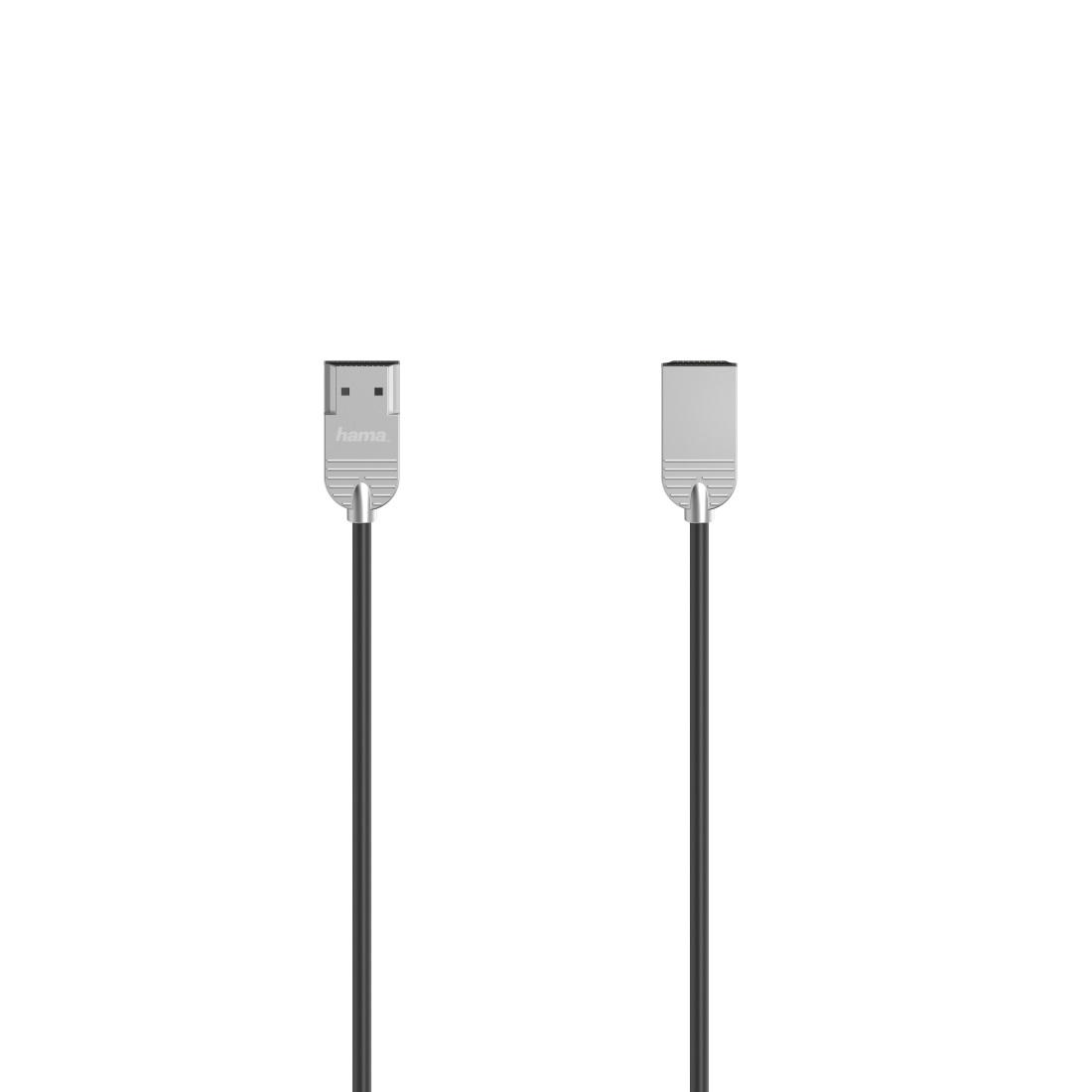 Кабел HAMA Ultra-Slim, HDMI мъжко - HDMI мъжко, Ultra-HD, 4K, 2.0 м, Екраниран, Черен 1