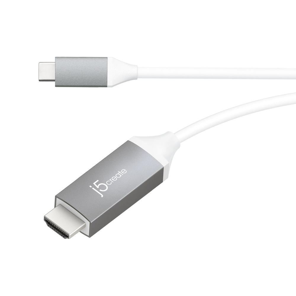 Кабел j5create JCC153G, USB-C мъжко - HDMI мъжко, 1.8 m, Бял 1