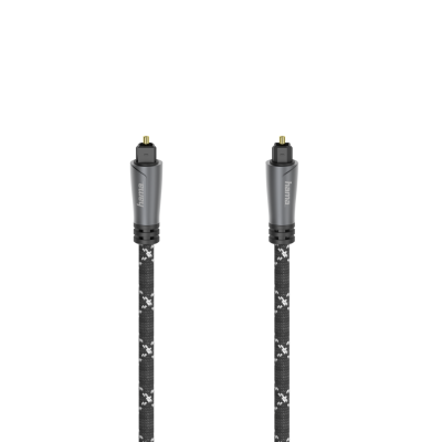 Оптичен аудио кабел HAMA 205140, ODT plug (Toslink), Метални накрайници, 3 м, Черен 1