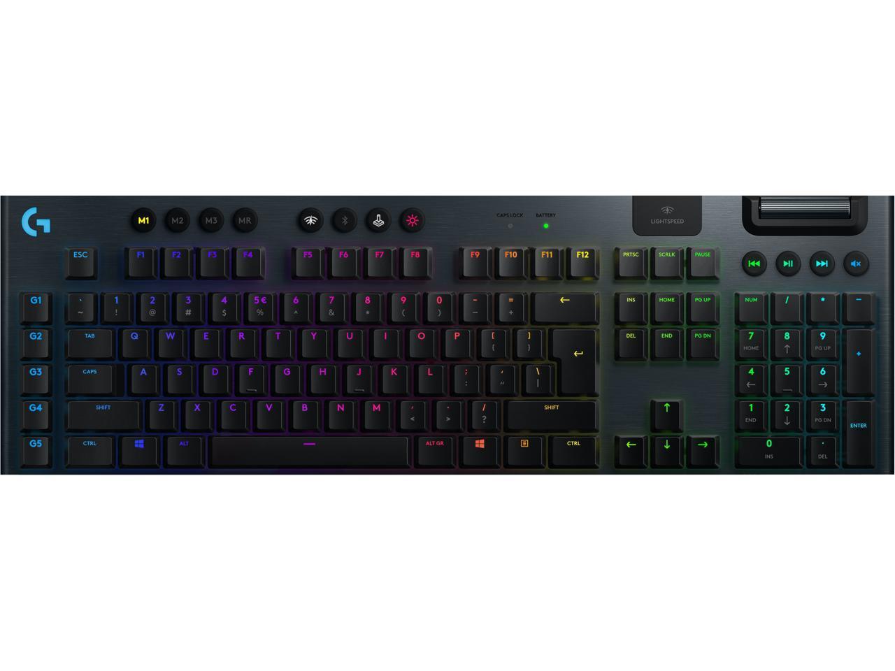 Безжична геймърска механична клавиатура Logitech G915, Lightsync, RGB, Clicky суичове 1