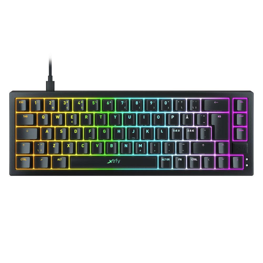 Геймърскa механична клавиатура XTRFY K5, 65% Hotswap, RGB, US Layout Kailh Red, Черен 1