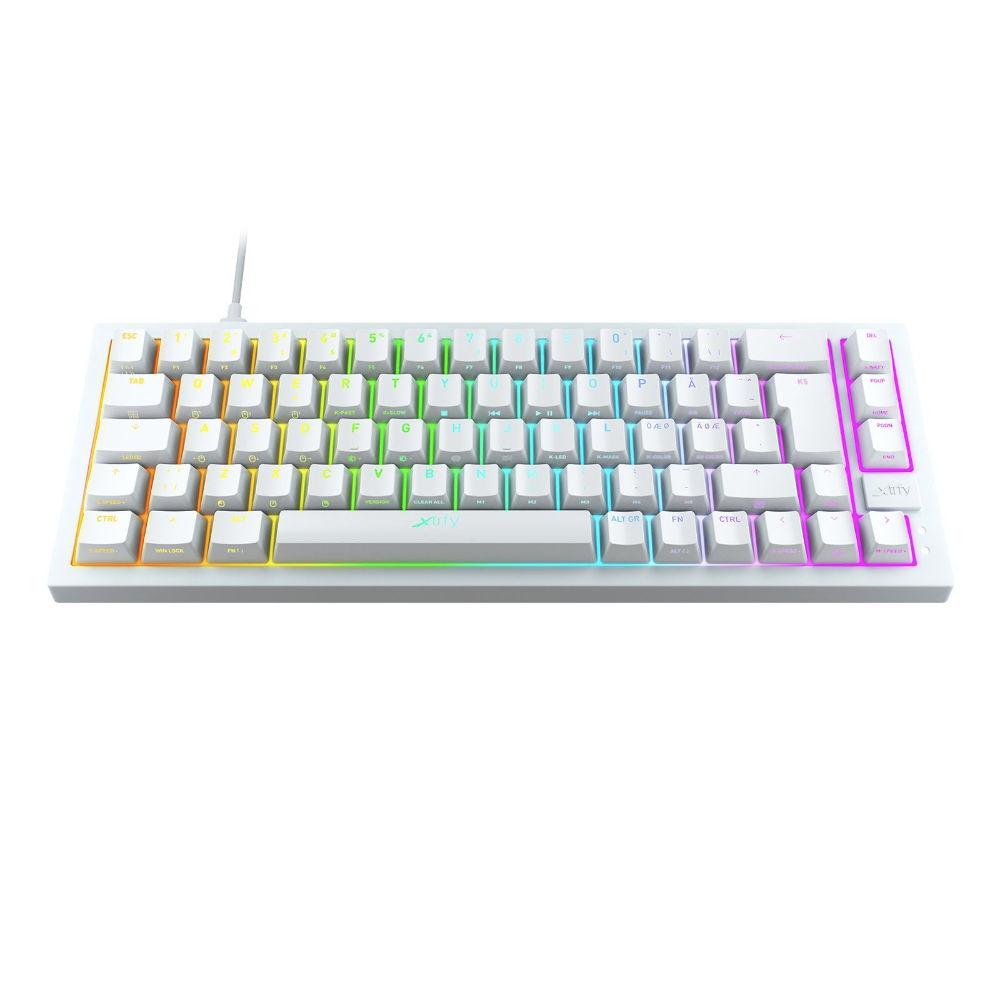 Геймърскa механична клавиатура XTRFY K5 Transperant White, 65% Hotswap RGB UK Layout Kailh Red 1