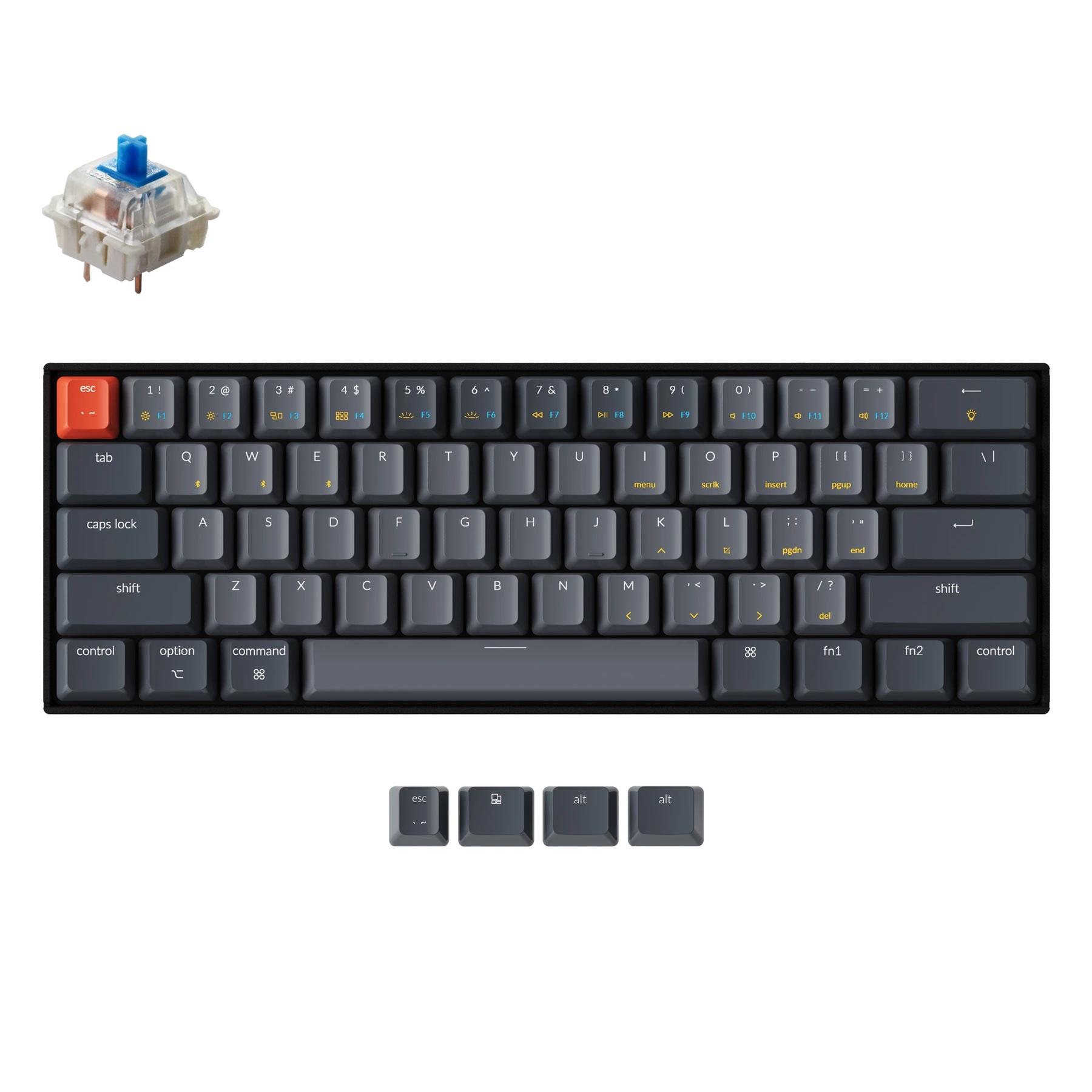 Геймърска Механична клавиатура Keychron K12 Hot-Swappable 60% Gateron Blue Switch White LED ABS 1