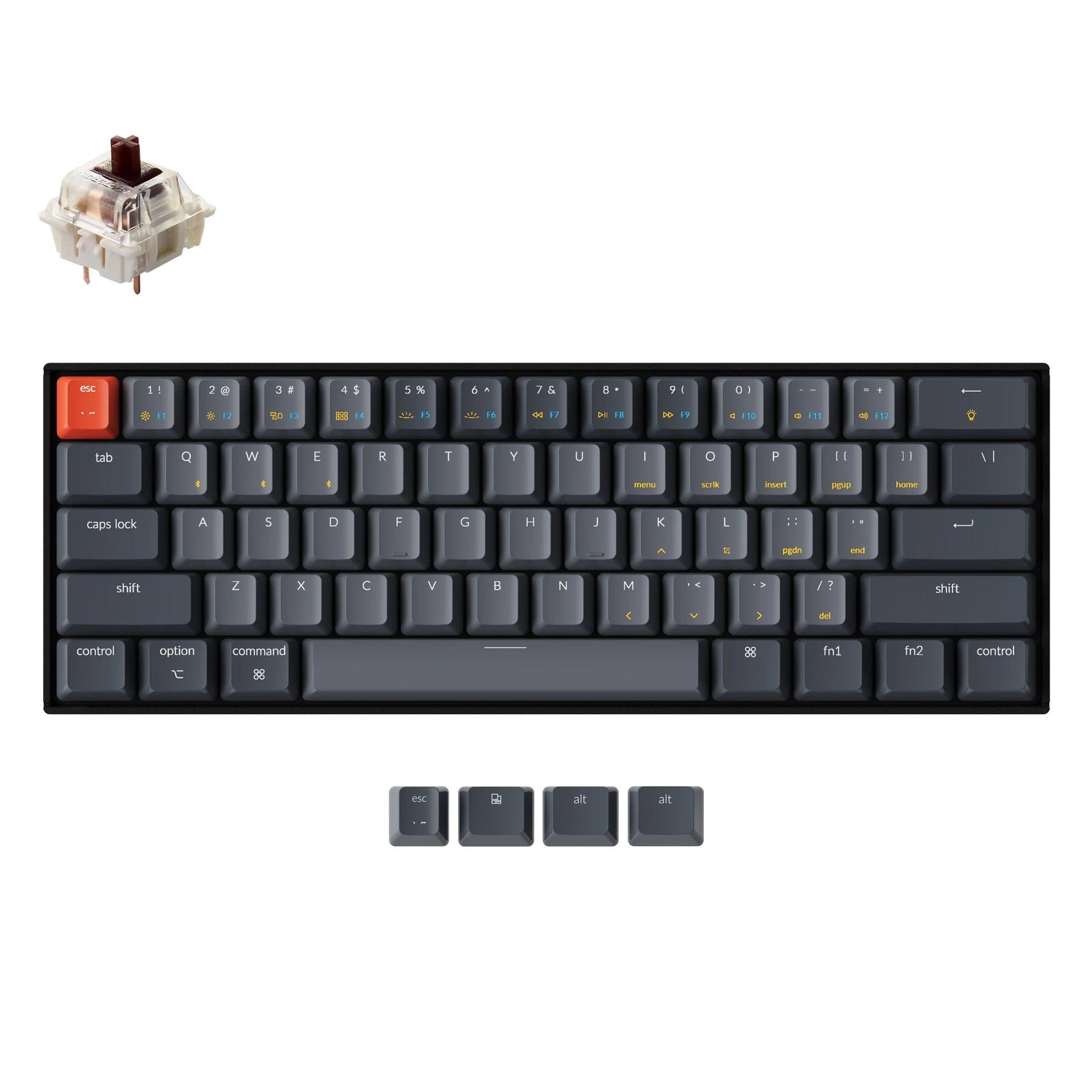 Геймърска Механична клавиатура Keychron K12 Hot-Swappable 60% Gateron Brown Switch White LED ABS 1