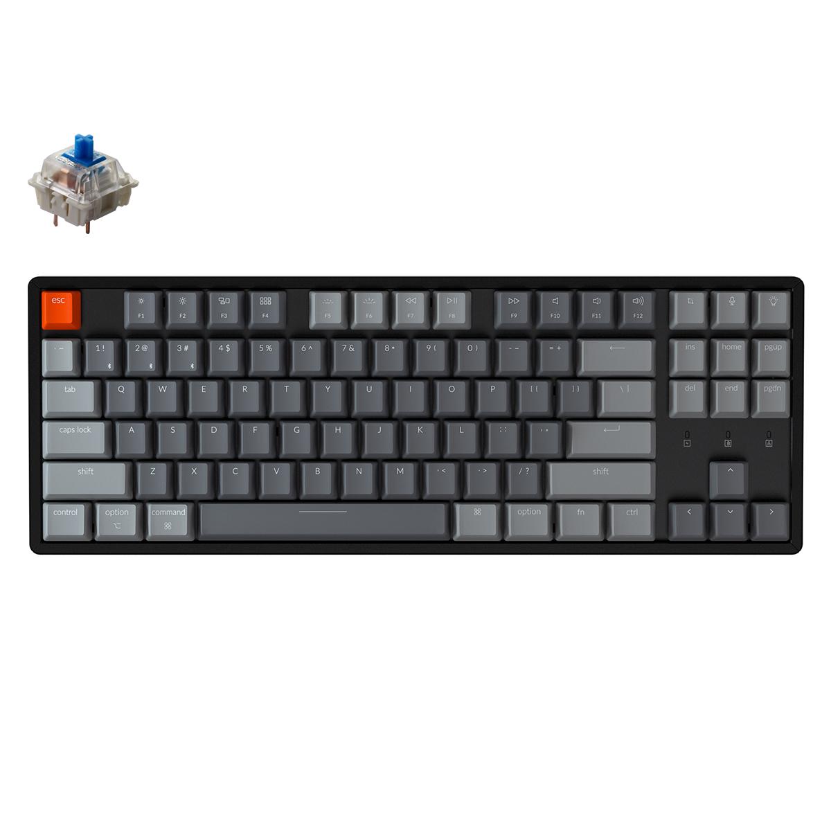 Геймърска Механична клавиатура Keychron K8 Aluminum TKL Gateron Blue Switch RGB LED Gateron Blue Switch ABS 1