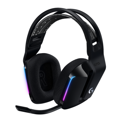 Геймърски слушалки Logitech G733 Lightspeed Wireless RGB, Микрофон, Черни 1