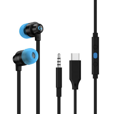 Геймърски слушалки с микрофон Logitech G333 In-ear 3.5 mm + USB-C adapter, тапи жични, черни 1