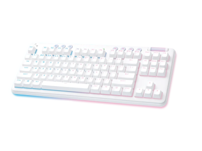 Безжична геймърска механична клавиатура Logitech G G715, TKL, Tactile, RGB LED, US Layout, бяла 1