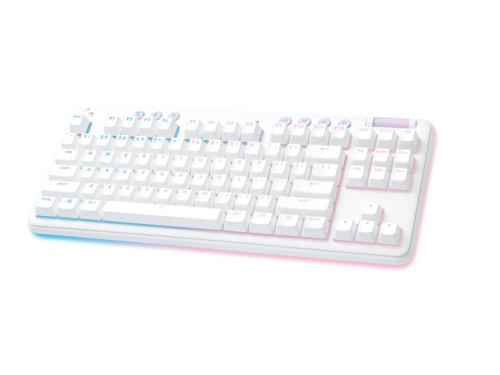 Безжична геймърска механична клавиатура Logitech G G715, TKL, Tactile, RGB LED, US Layout, бяла 1