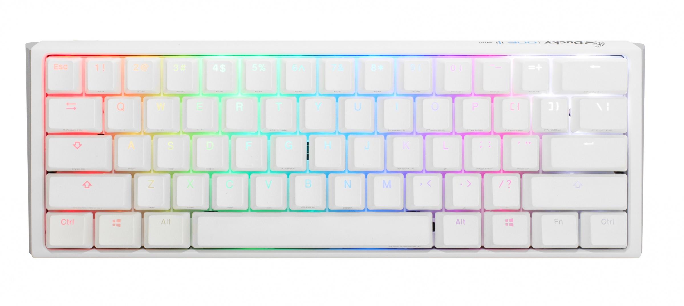 Геймърскa механична клавиатура Ducky One 3 Pure White Mini 60%, Hotswap Cherry MX Clear, RGB, PBT Keycaps 1