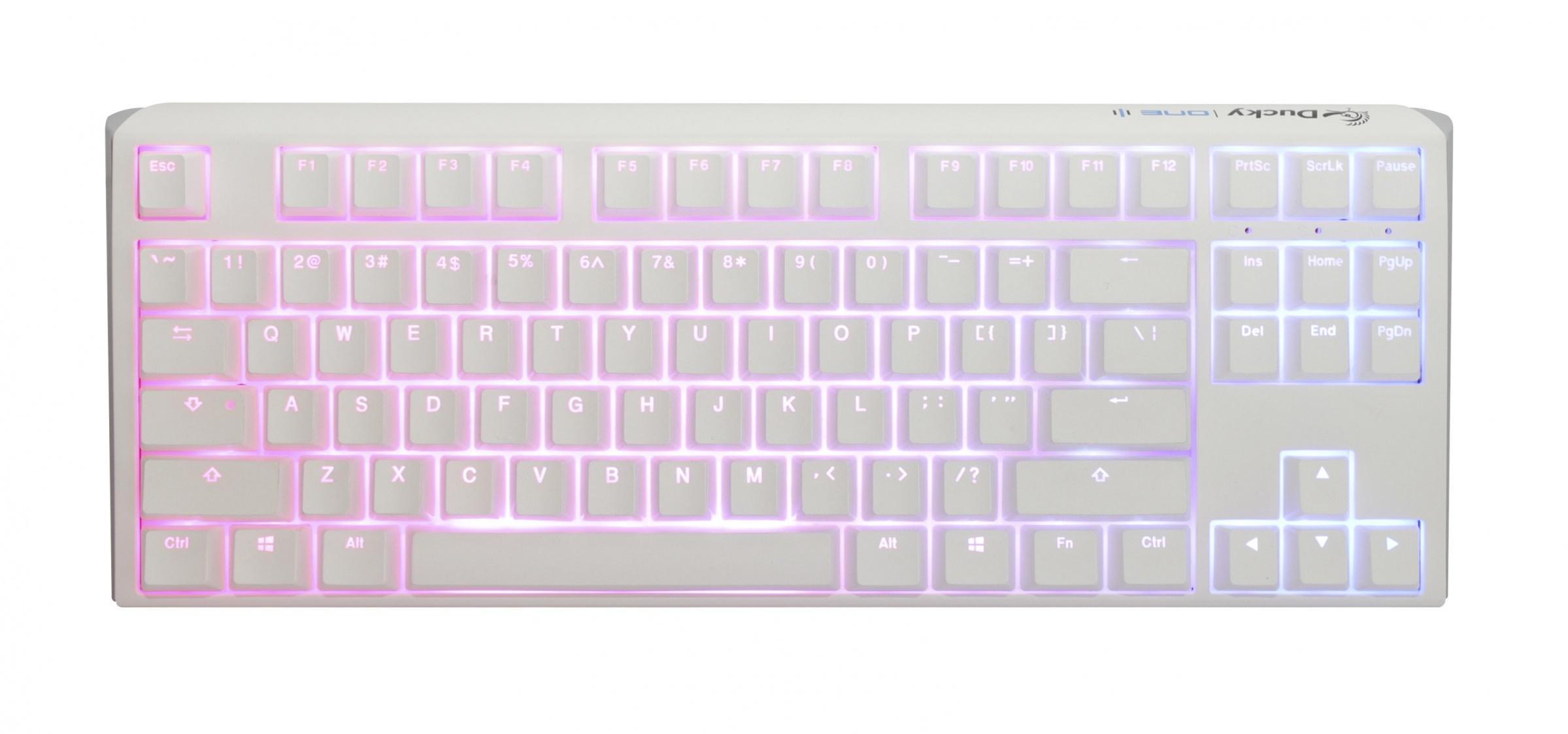 Геймърскa механична клавиатура Ducky One 3 Pure White TKL Hotswap Cherry MX Clear, RGB, PBT Keycaps 1