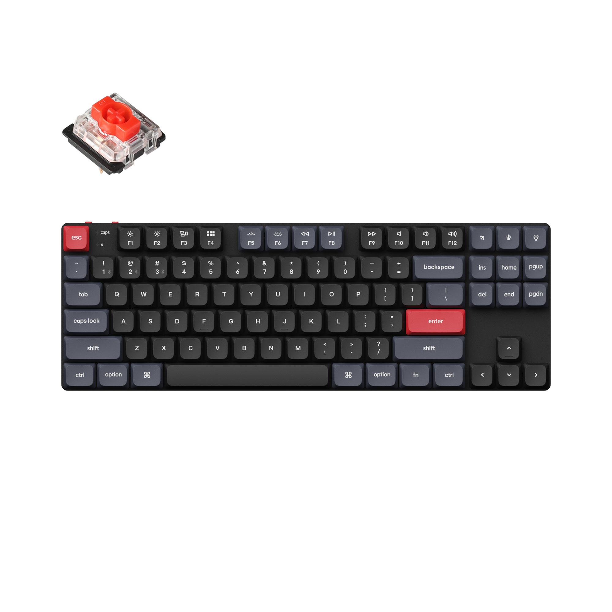 Геймърска Механична клавиатура Keychron K1 Pro QMK/VIA TKL Gateron Low Profile Red Switch, RGB Backlight, ABS 1