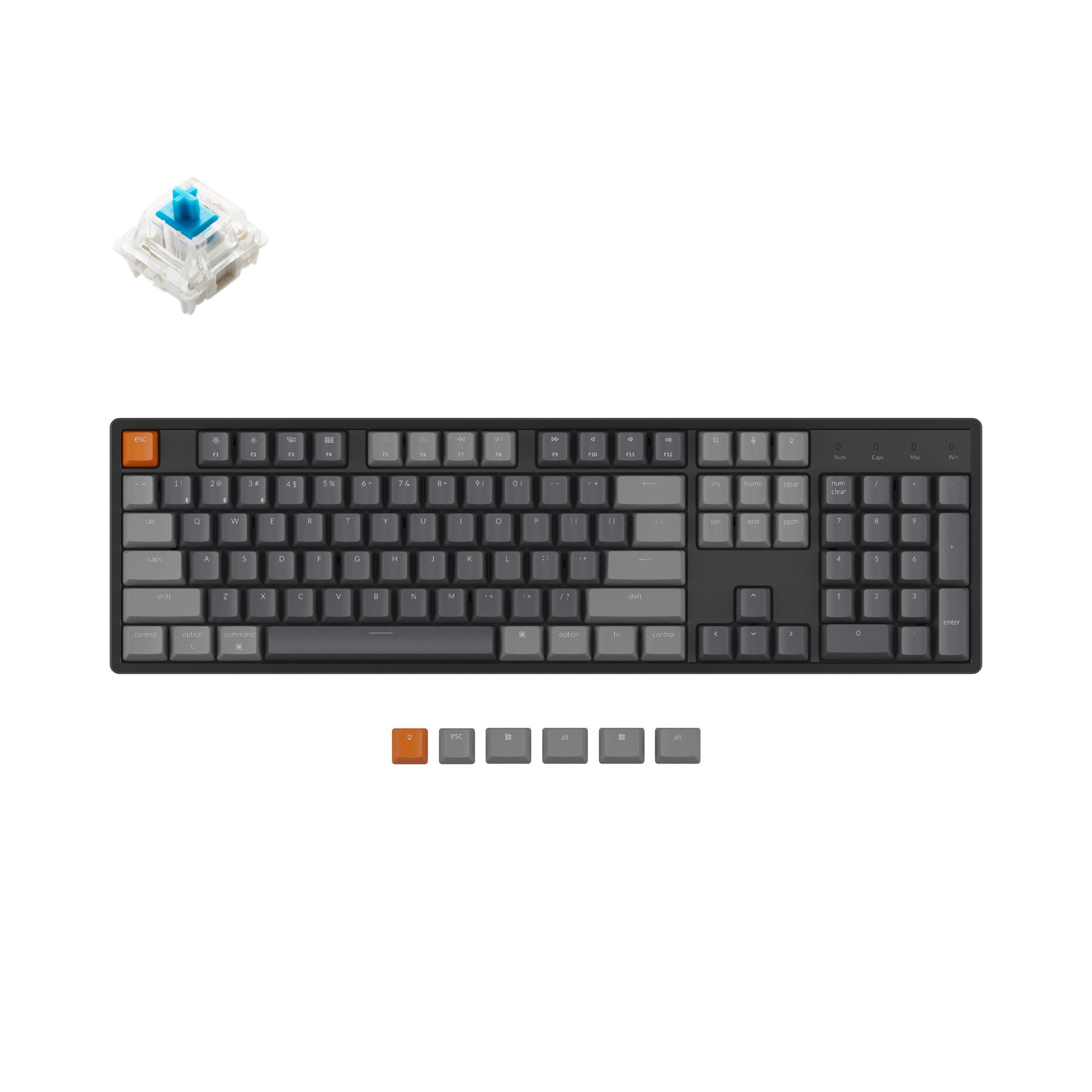 Геймърска механична клавиатура Keychron K10 Hot-Swappable Full-Size Gateron Blue Switch RGB LED Aluminium Frame 1