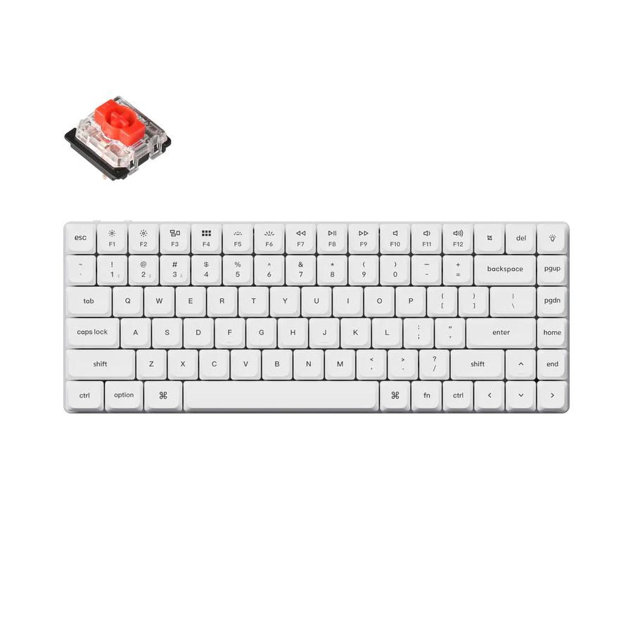 Геймърска механична клавиатура Keychron K3 Pro White QMK/VIA - HS, Red Switch 1