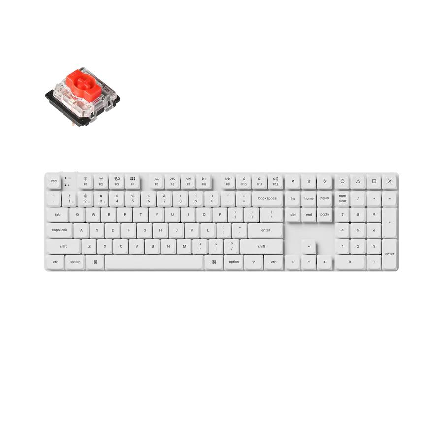 Геймърска механична клавиатура Keychron K5 Pro White QMK/VIA Full-Size Low-Profile Gateron Red Switch, White Backlight 1