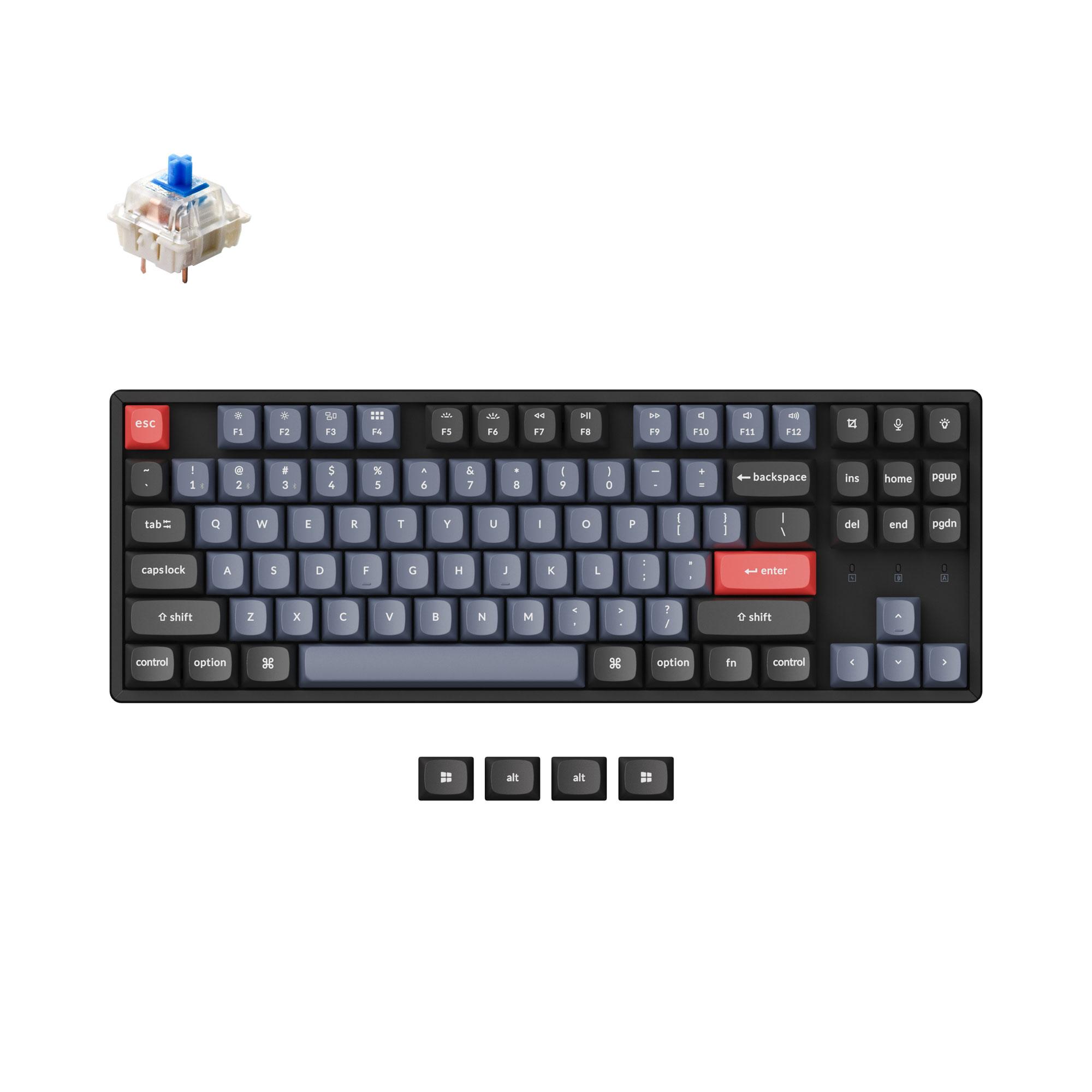 Геймърска механична клавиатура Keychron K8 Pro TKL Gateron G Pro(Hot Swappable) Blue Switch RGB Backlight Aluminium Frame 1