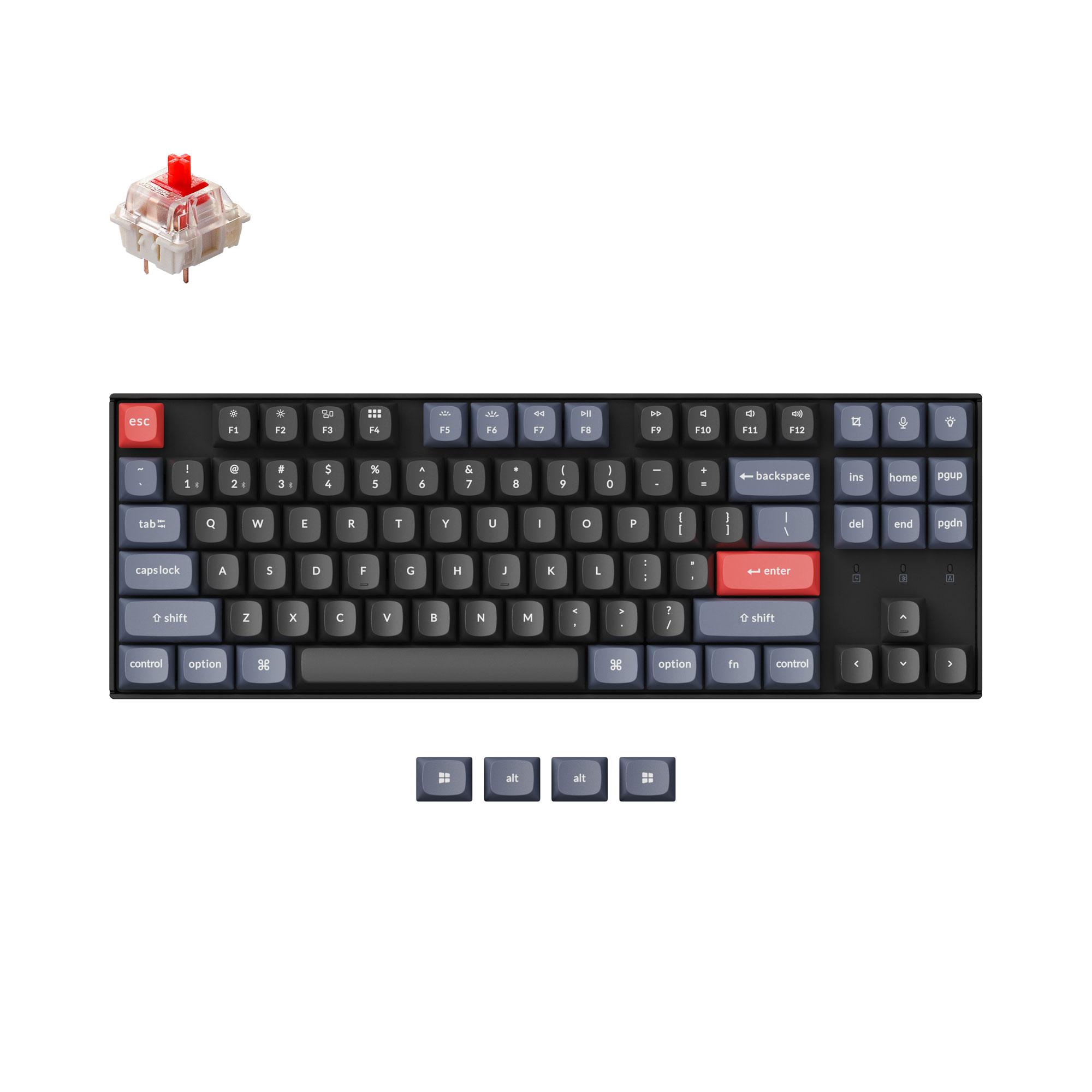 Геймърска механична клавиатура Keychron K8 Pro TKL Gateron G Pro(Hot Swappable) Red Switch RGB Backlight Plastic Frame 1