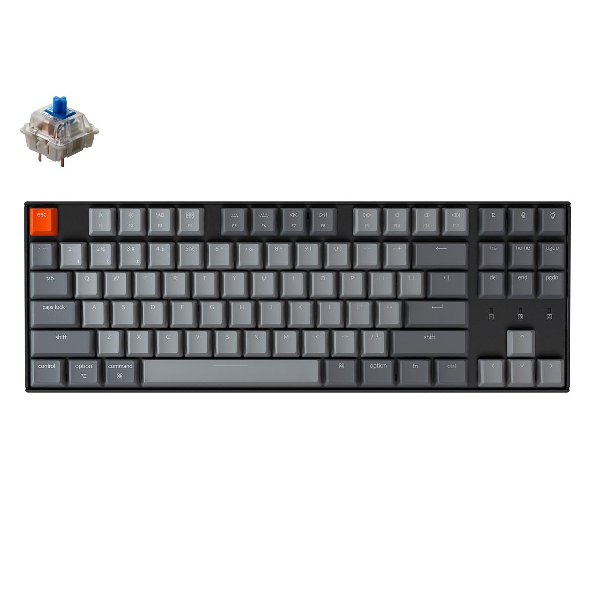 Геймърска Механична клавиатура Keychron K8 TKL Hot-Swappable Gateron Blue Switch RGB LED Plastic Frame 1