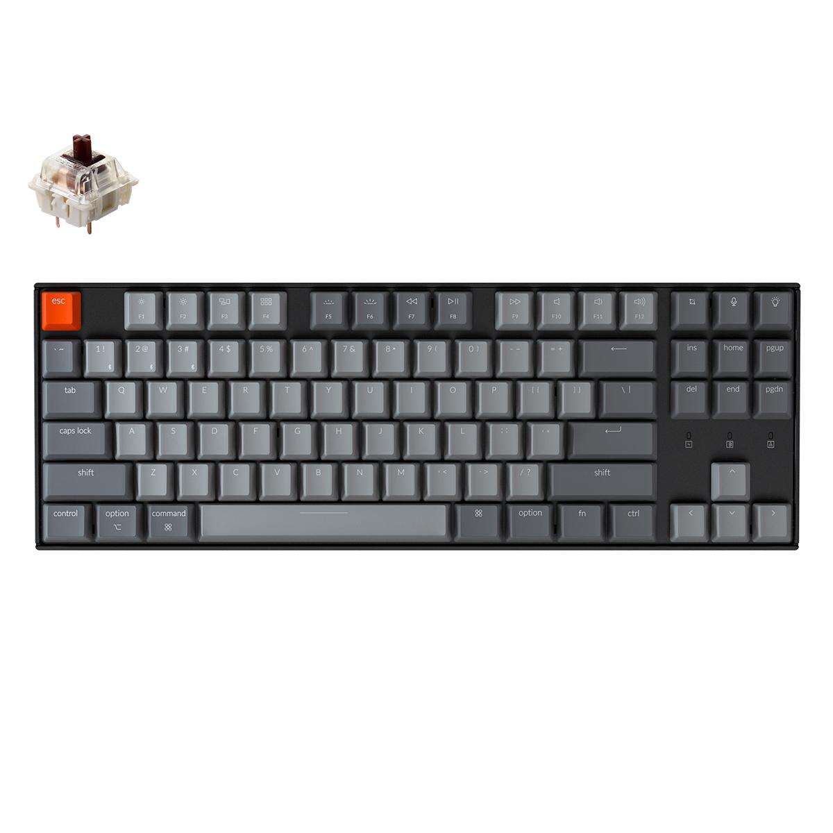 Геймърска Механична клавиатура Keychron K8 TKL Hot-Swappable Gateron Brown Switch RGB LED Plastic Frame 1