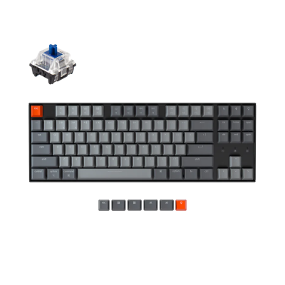 Геймърска Механична клавиатура Keychron K8 TKL, Hot-Swappable Gateron Optical Blue Switch RGB Backlight 1