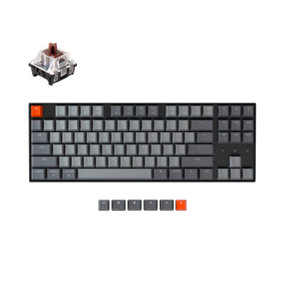 Геймърска Механична клавиатура Keychron K8 TKL, Hot-Swappable Gateron Optical Brown Switch RGB Backlight 1