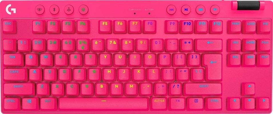 Геймърска механична клавиатура Logitech G Pro X TKL Lightspeed Tactile Switch, Magenta 1