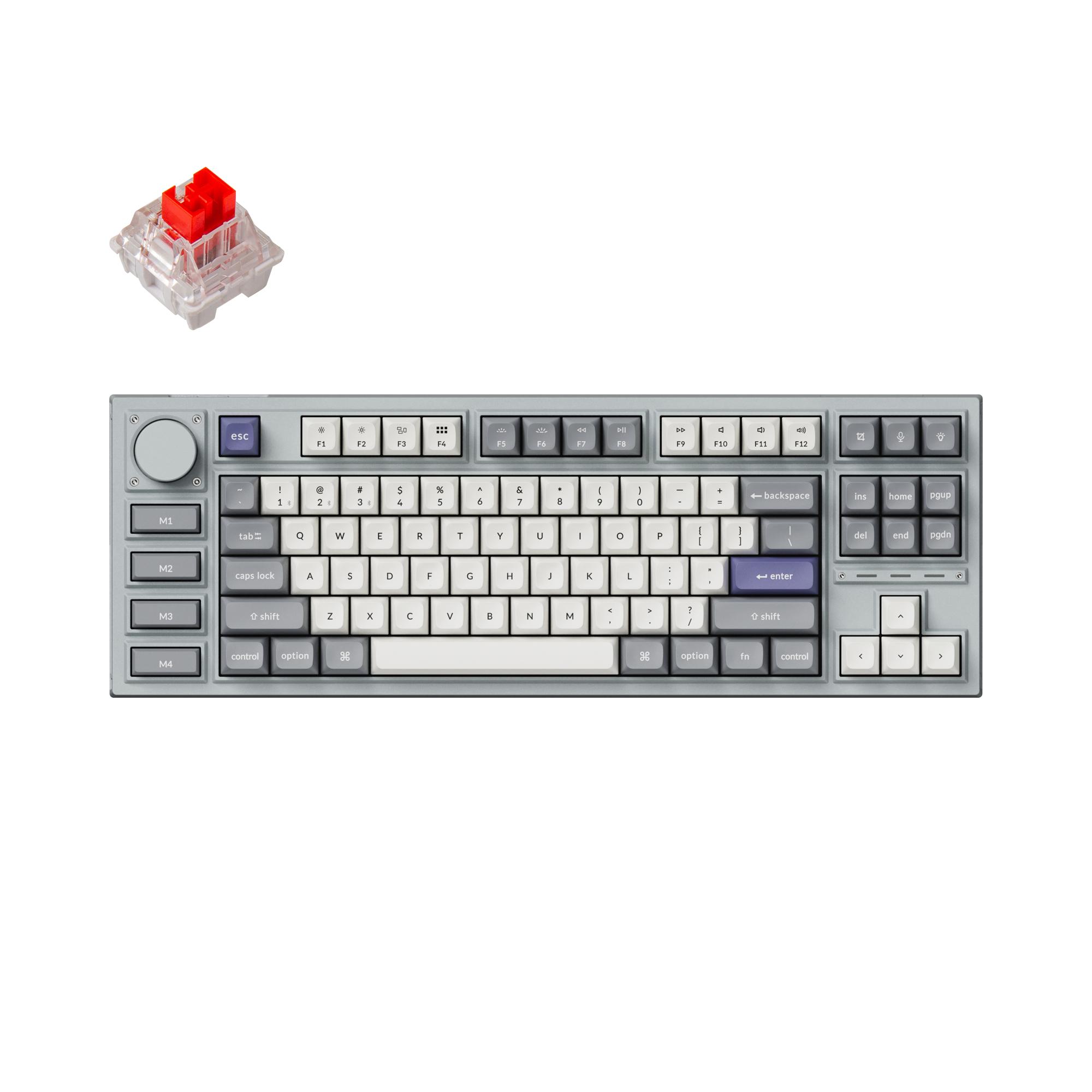 Клавиатура Keychron Q3 Pro Silver TKL K Pro Red Switch RGB LED PBT 1