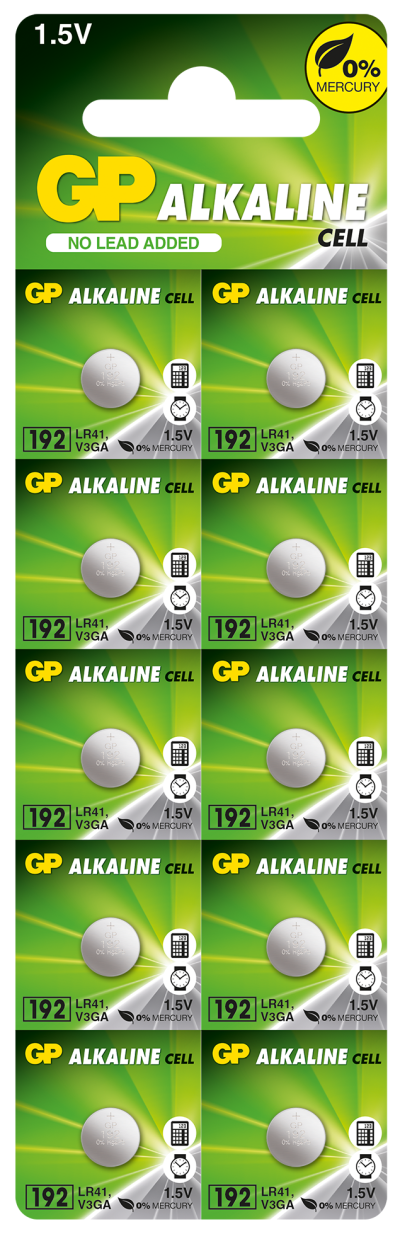 Бутонна алкална батерия GP BATTERIES GP192, LR-41, 1.55V, AG3 1