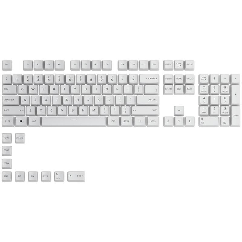 Капачки за клавиатура Glorious - 114 PBT Arctic White 1