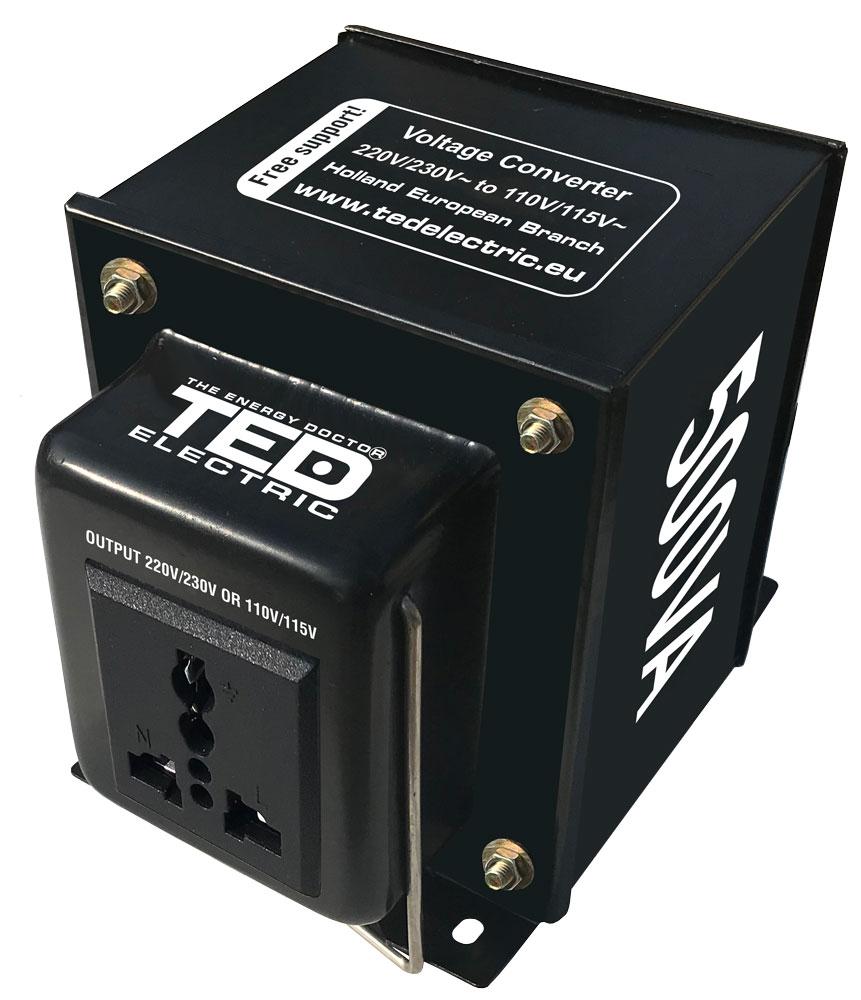 TED ELECTRIC волтов конвертор  220V / 110V  Up / Down  500VA  TED003676 1