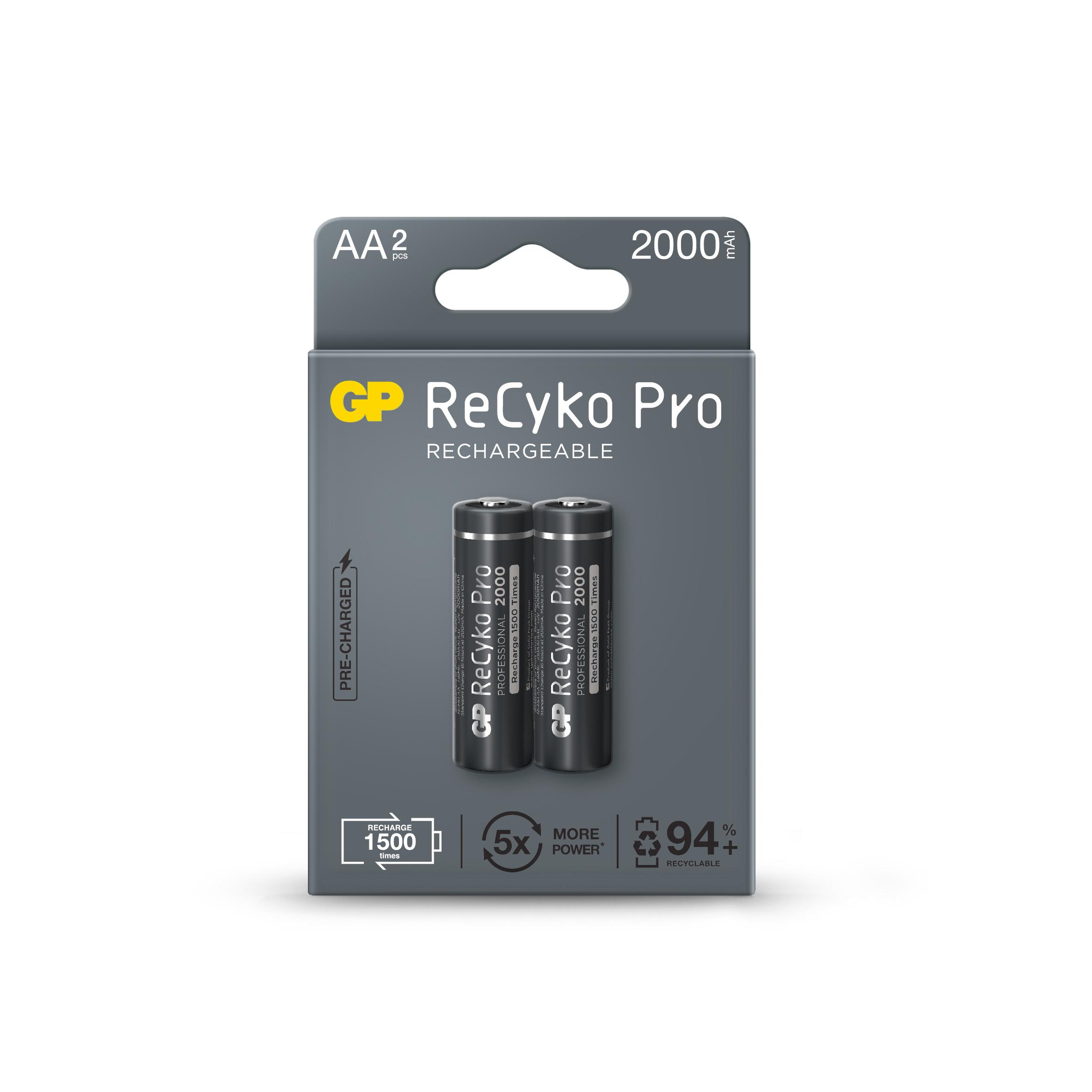 Акумулаторна Батерия GP R6 AA 2000mAh RECYKO + PRO 210AAHCB-EB2 NiMH /до 1500 цикъла/  2 бр. в опаковка GP 1