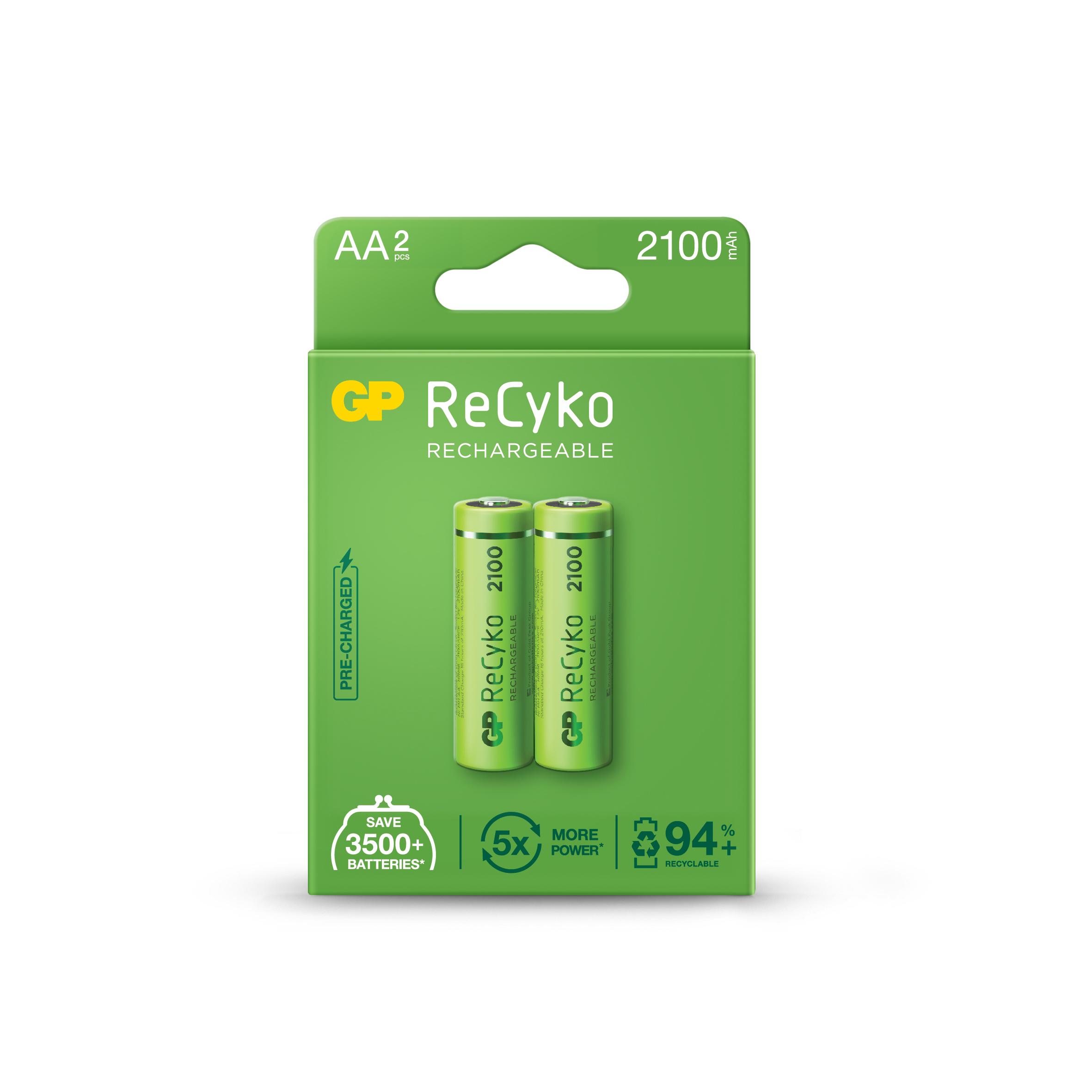 Акумулаторна Батерия GP R6 AA 2100mAh RECYKO 210AAHCE-EB2 NiMH 2 бр. в опаковка GP 1