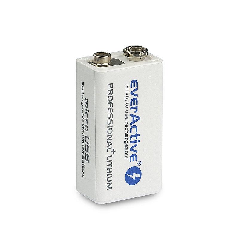 Акумулаторна Батерия R22 9V LiIon 500mAh/550 precharged +micro Usb  1бр. в опаковка EVERACTIVE 1