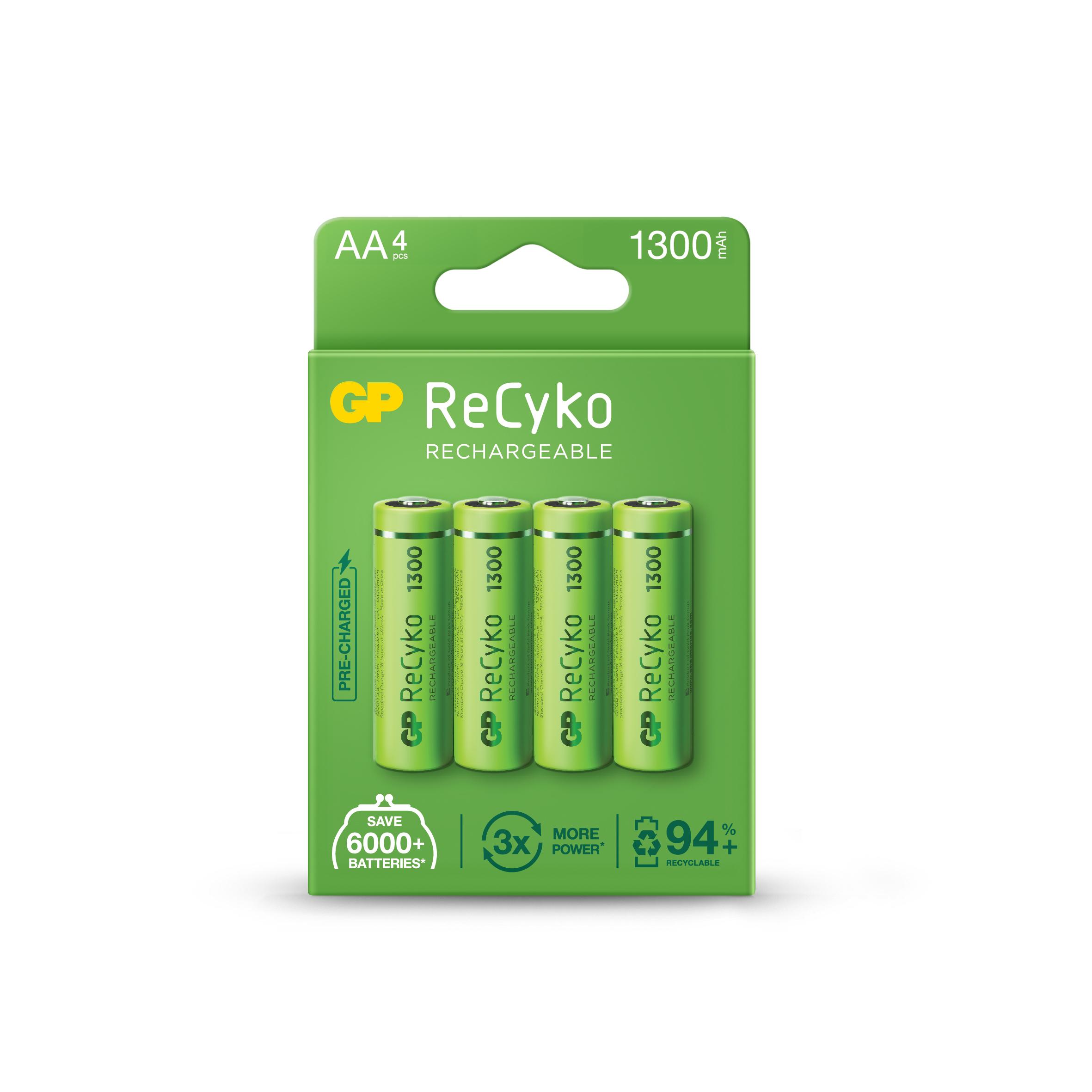 Акумулаторна Батерия R6 AA 130AAHC-EB4 1300mAh NiMH 4 бр. в опаковка GP 1