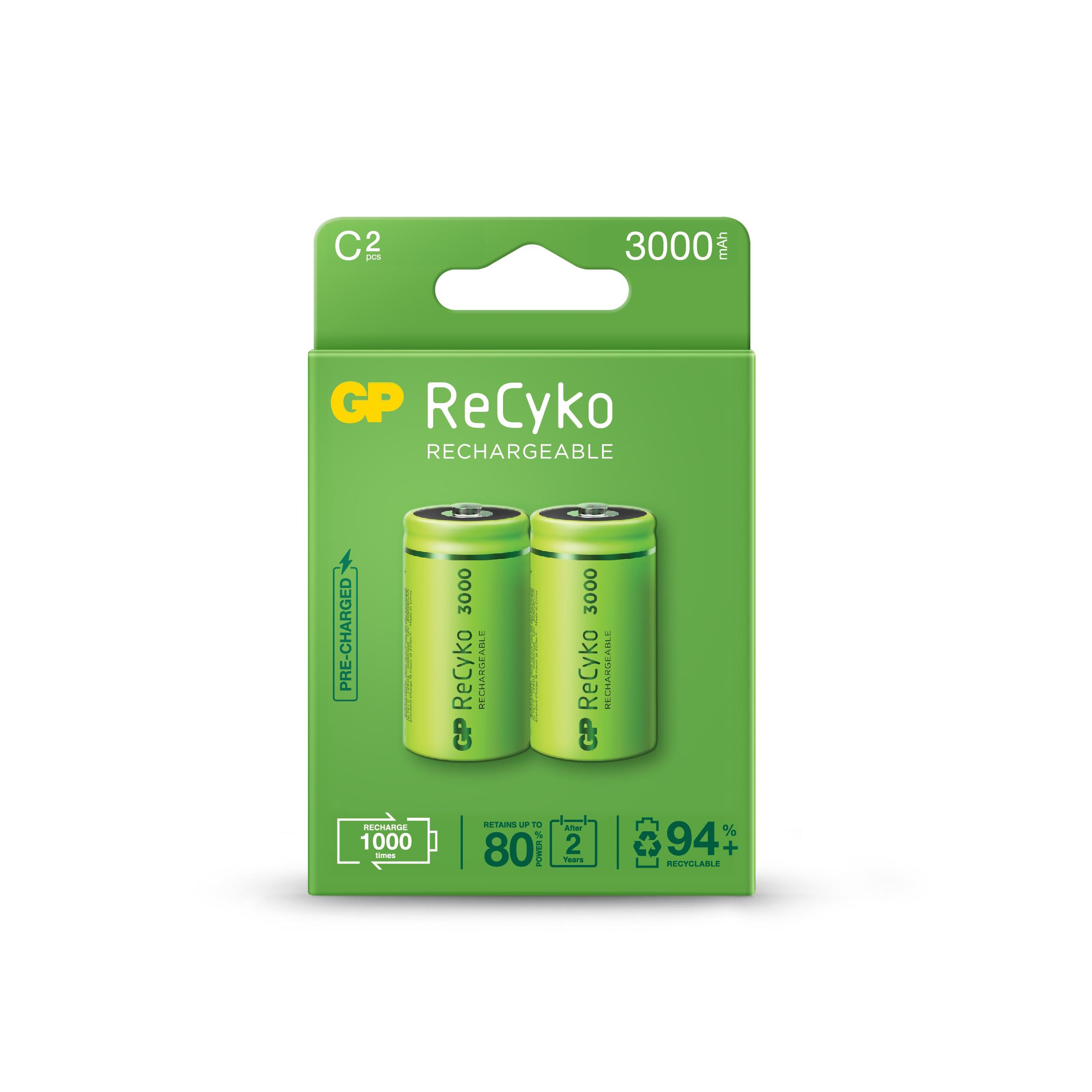 Акумулаторна Батерия ReCyko, Size C, LR14, 3000mAh, 1.2V 1